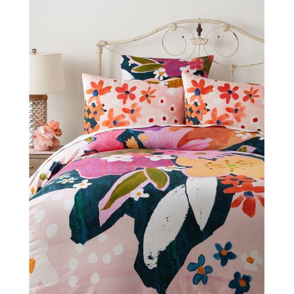 Anthropologie Bedding Matilda Reversible Duvet Cover Shams